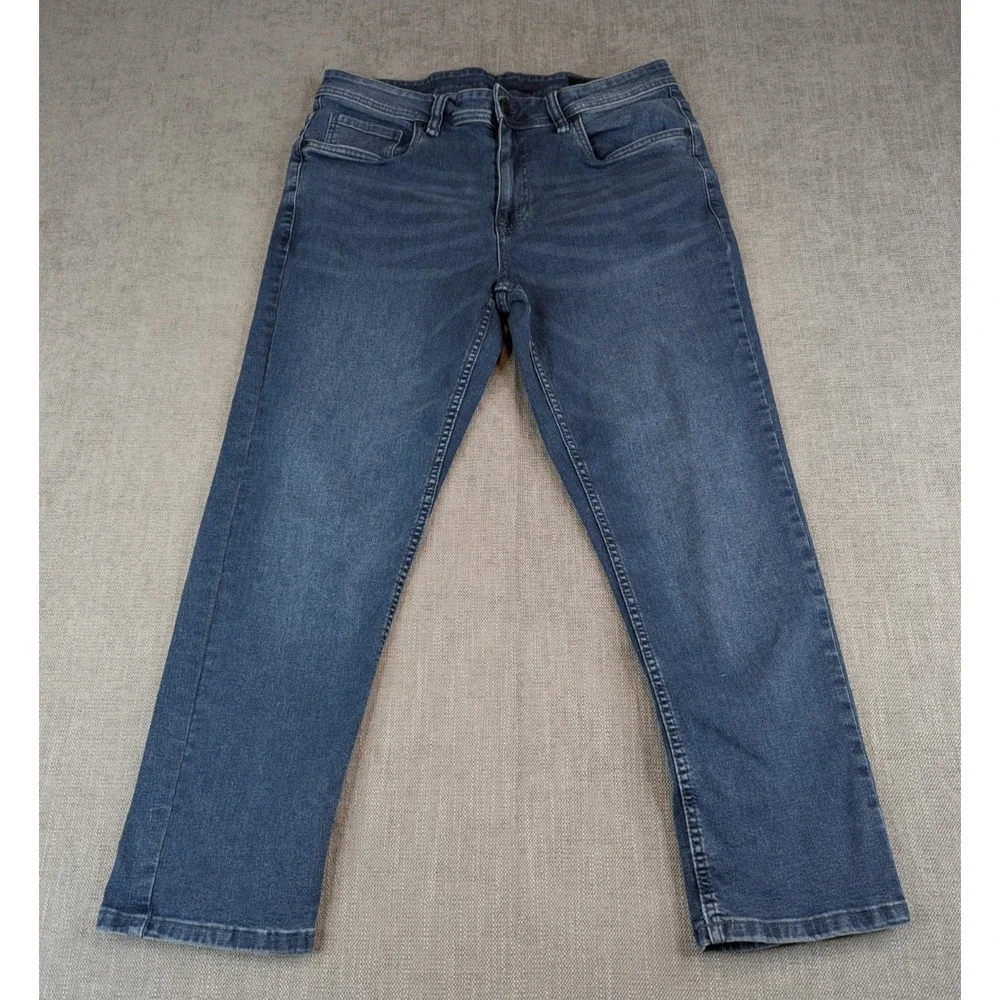 The Perfect Jean NYC Denim Pants Mens 34X28 Blue Athletic Stretch Whiskered